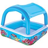 Bestway Şişme Zemin,  Üstü Çıkarılabilir UV Korumalı Şişme Çocuk Havuzu (147x147x122cm)- 52192