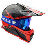 LS2 CHARGER GOGGLES MOTOKROS GÖZLÜK (IRIDIUM CAMLI) MAVİ