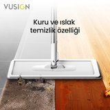 Düz Mop Paspas Seti Kovası ve Mikrofiber Moplu Temizlik Seti 123 cm
