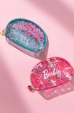 Barbie Lisanslı Kayan Yıldız Detaylı Şeffaf ve Sulu Kozmetik Çantası 21 cm