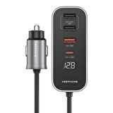 Keephone CC14 RevAmp PD Hızlı Araç Şarj - Koyu Gri