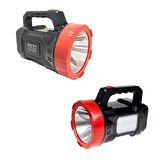 EL FENERİ PROJEKTÖR+IŞILDAK ŞARJLI T6 LED 14SMD 10WATT SİLVER TOSS ST-6678