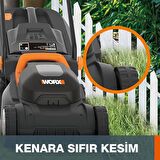 WORX WG730E 20Volt 4.0Ah. Li-ion 30cm Profesyonel Kömürsüz Şarjlı Çim Biçme 