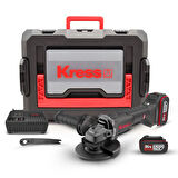 Kress KUH10.2 20Volt 4.0Ah. Li-ion Çift Akülü 125mm Kömürsüz Profesyonel Şarjlı Devir Ayarlı Avuç Taşlama 