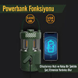 NowGo F1 20W Bluetoooth Hoparlör Taşınabilir Powerbank Kamp Feneri Yeşil