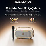 NowGo C1 100W Taşınabilir RGB Bluetooth Hoparlör Mikrofonlu Karaoke Parti Speaker Yeşil