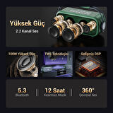 NowGo C1 100W Taşınabilir RGB Bluetooth Hoparlör Mikrofonlu Karaoke Parti Speaker Bej