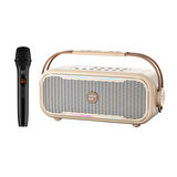 NowGo C2 60W Taşınabilir RGB Bluetooth Hoparlör Mikrofonlu Karaoke Parti Speaker Bej