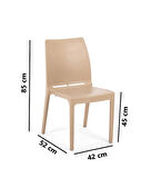 Omnipazar SY-2506 Plastik Eve Bahçe Koltuk Sandalye 4'lü Set