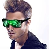 Smart Led Glasses Mavi Led Işıklı Parti Gözlüğü Kablosuz Uygulamalı Eğlence Parti HJ-LRG02