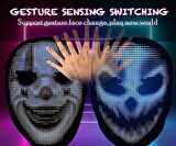 Uygulama Destekli LED Maske Çok Renkli Led Işıklı Şarjlı Parti Maskesi Kablosuz Uygulamalı Yılbaşı Düğün Eğlence HJ-SALM01