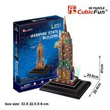 Cubic Fun 3D 38 Parça Puzzle Empire State Binası  ABD Led Işıklı