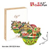 Cubic Fun Las Vegas Şehir Kompozisyonu 9+ Yaş Küçük Boy Puzzle 64 Parça