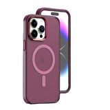 Piili İphone 15 Pro Yeni İkon Magsafe Kılıf Bordo