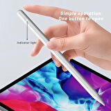 Apple iPad Mini 2024 7.Nesil Uyumlu Avuç İçi Algılamayan Eğimle Çizim Kalınlığı Değişen Stylus Kalem