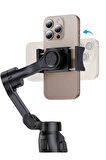 Fuchsia SF27 360° Ayarlanabilir Katlanabilir Tripodlu 3 Eksenli Bluetooth Selfie Gimbal Stabilizatör