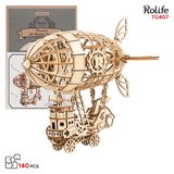 Rolife TG407 Zeplin (Airship) DIY Minyatür Maket Model Seti Ahşap 3D Wooden Puzzle 3D Model Kit Ahşap Maket Dekoratif Hobi Seti