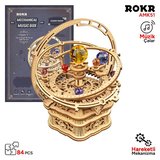 ROKR AMK51 Müzik Kutusu Starry Night Music Box DIY Mechanical 3D Wooden Puzzle Maket Model Seti 3D Model Kit Detaylı Dekoratif Hobi Seti Ahşap Maket Hareketli