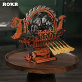 ROKR LK802 Viking Gemisi (Viking Dragon Ship) DIY Minyatür Maket Model Seti Ahşap 3D Wooden Puzzle 3D Model Kit Detaylı Dekoratif Hobi Seti Ahşap Maket