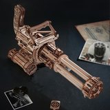 ROKR LQA01 AK-47 Rotating-Barrel Machine Gun DIY Minyatür Maket Model Seti Ahşap 3D Wooden Puzzle 3D Model Kit Detaylı Dekoratif Hobi Seti Ahşap Maket Hareketli ve Sesli
