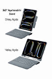 iPad Pro 13 2024 Uyumlu 360° Manyetik Standlı Ledli Touchpadli Katanya Klavyeli Tablet Kılıfı