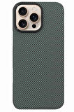 Fuchsia iPhone 16 Pro Max Uyumlu Manyetik Şarj Özellikli Lens Standlı Kevlar Telefon Kılıfı