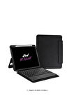 iPad 11. Nesil A16 2025 Uyumlu Touch Padli Bluetoothlu Klavyeli Standlı Fuchsia Tablet Kılıfı