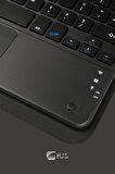 iPad 11. Nesil A16 2025 Uyumlu Touch Padli Bluetoothlu Klavyeli Standlı Fuchsia Tablet Kılıfı