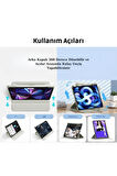 iPad 11. Nesil A16 2025 Uyumlu 360° Dönebilen Yatay Dikey Standlı Fuchsia Pino Tablet Kılıfı