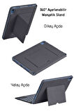 iPad 10. Nesil Uyumlu Fuchsia Katanya 360° Manyetik Standlı Ledli Touchpadli Klavyeli Tablet Kılıfı