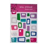 DUVAR SÜSÜ (STİCKER) RENKLİ KARELİ PVC 48X33X0,5CM