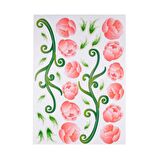 DUVAR SÜSÜ (STİCKER)PEMBE GÜLLÜ ŞEFFAF FİLMLİ PVC 70X50X0,5CM