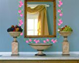 DUVAR SÜSÜ (STİCKER)PEMBE GÜLLÜ ŞEFFAF FİLMLİ PVC 70X50X0,5CM