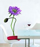 DUVAR SÜSÜ (STİCKER) MOR ÇİÇEKLİ ŞEFFAF FİLMLİ PVC 70X50X0,5CM