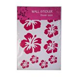 DUVAR SÜSÜ (STİCKER) PEMBE ÇİÇEKLİ ŞEFFAF FİLMLİ PVC 48X33X0,5CM