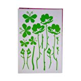 DUVAR SÜSÜ (STİCKER) YEŞİL ÇİÇEKLİ ŞEFFAF FİLMLİ PVC 48X33X0,5CM