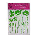 DUVAR SÜSÜ (STİCKER) YEŞİL ÇİÇEKLİ ŞEFFAF FİLMLİ PVC 48X33X0,5CM