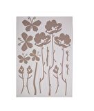 DUVAR SÜSÜ (STİCKER) GRİ ÇİÇEKLİ ŞEFFAF FİLMLİ PVC 48X33X0,5CM