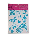 DUVAR SÜSÜ (STİCKER) MAVİ KELEBEKLİ ŞEFFAF FİLMLİ PVC 48X33X0,5CM