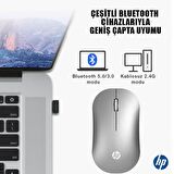 Hp DM10 2,4Ghz Bluetooth Wireless Kablosuz Sessiz Mouse Gri