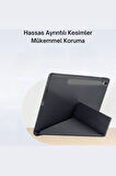 Galaxy Tab S10 FE Plus Uyumlu 13.1 inç Kalem Bölmeli Standlı Tri Folding Tablet Kılıfı