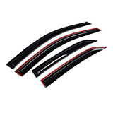 Seat Leon Mk2 2005-2012 Uyumlu Mugen Cam Rüzgarlığı Seti Piano Black 4'lü İthal Parlak Siyah