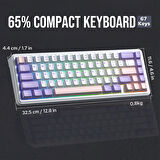 Aula F65 Nimbus V3 Switch Mekanik RGB TKL Makrolu Hot Swap Kablosuz Klavye Pastel