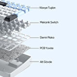 Aula S100 Pro RGB Mekanik Hot Swap Red Switch Mavi Kablosuz Gaming Klavye