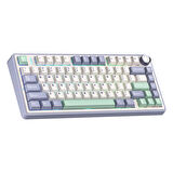 Aula F75 Mekanik RGB TKL Gray Switch Kablosuz Makrolu Hot Swap Klavye Pastel
