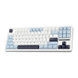 Aula F87 PRO Mekanik RGB TKL GrayWood V3 Switch Kablosuz Makrolu Hot Swap Klavye Açık Mavi
