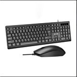 Aula AC101 Kablolu Türkçe Q Klavye ve 1200 DPI Optik Mouse Seti
