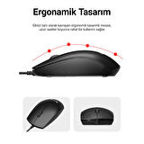 Aula AC101 Kablolu Türkçe Q Klavye ve 1200 DPI Optik Mouse Seti
