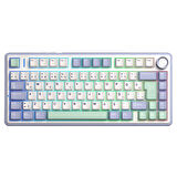 Aula F75 Mekanik RGB TKL GrayWood V4 Switch Kablosuz Makrolu Hot Swap Türkçe Q Klavye Pastel
