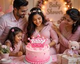 Baby Shower Pembe Yazılı Mum Dekoratif Parti Mumu Kutlama Pastası Süsleme Aksesuarı